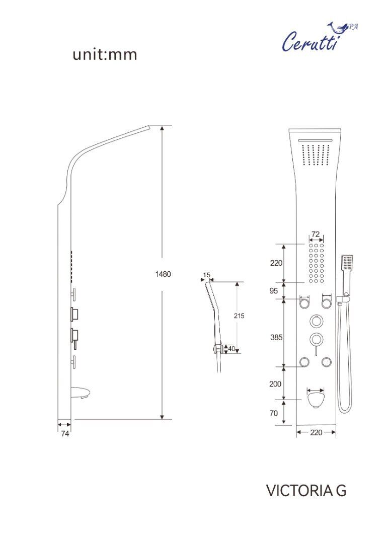 Панель VICTORIA G душевая Ceruttispa CT9978